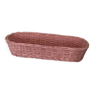 Pink wicker basket