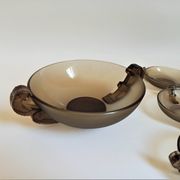Dessert service dish + 6 cups 50s