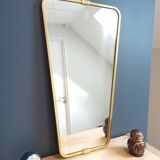 Asymmetrical vintage brass mirror45x81cm