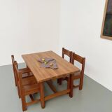 Set of table and 4 chairs, 60s mountain furniture