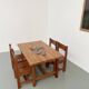 Dining table and 4 chairs, mountain furniture from the 1960s.