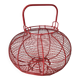 very large vintage red metal basket with handle