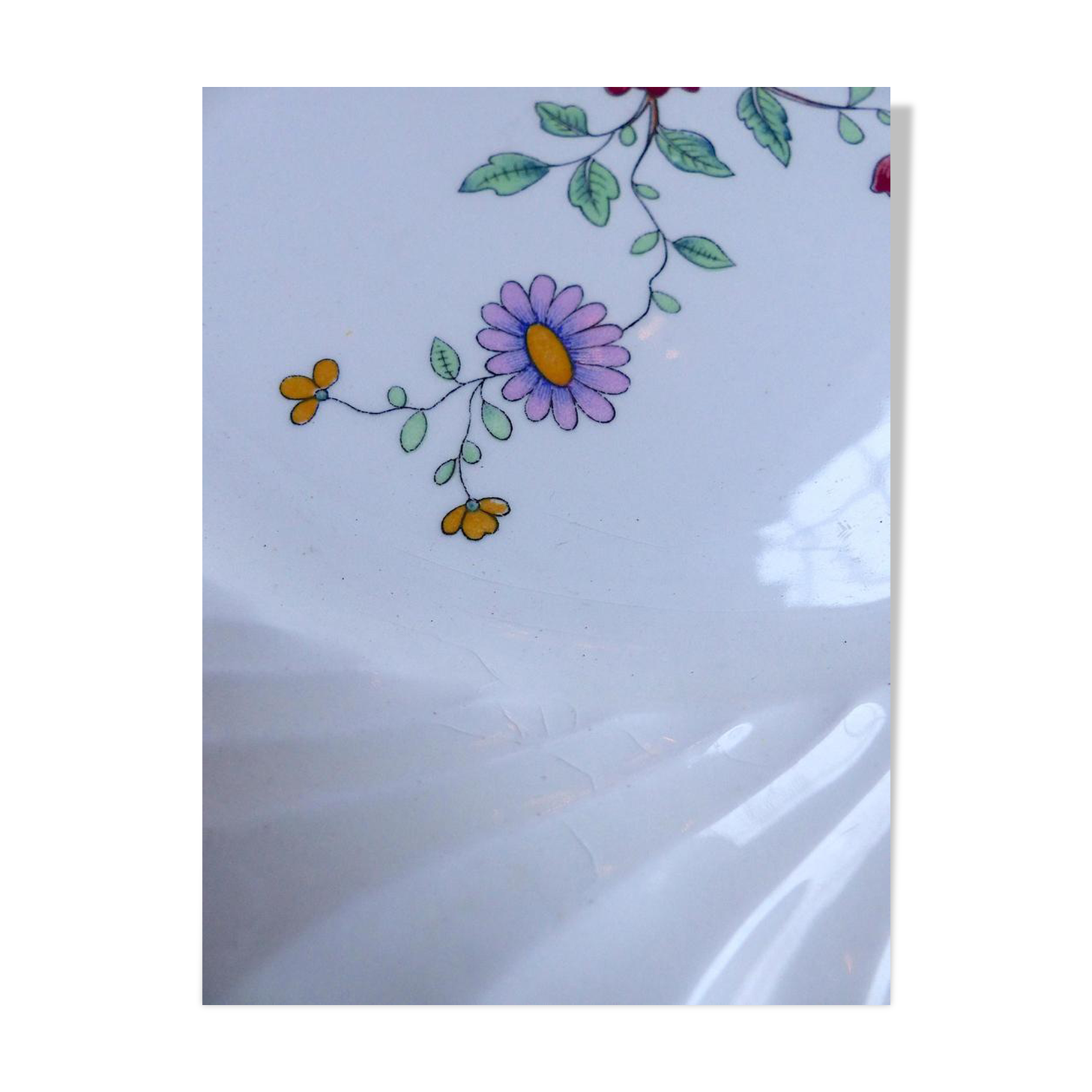 Lot of 5 flat plates stamped Luneville