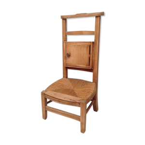 Chaise basse  bois brut