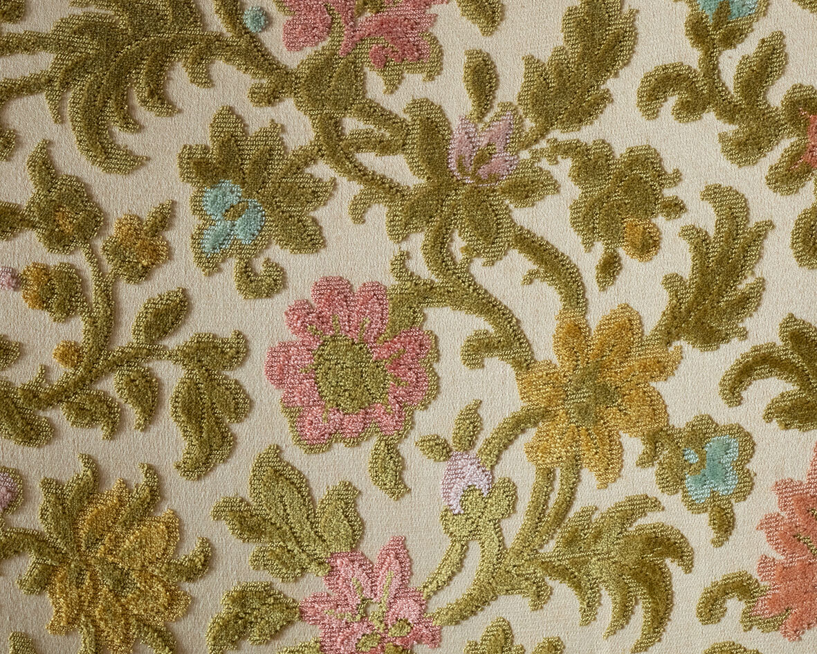 Velvet shepherdess armchair