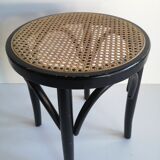 pair of cannage stool and 1940s curved wood