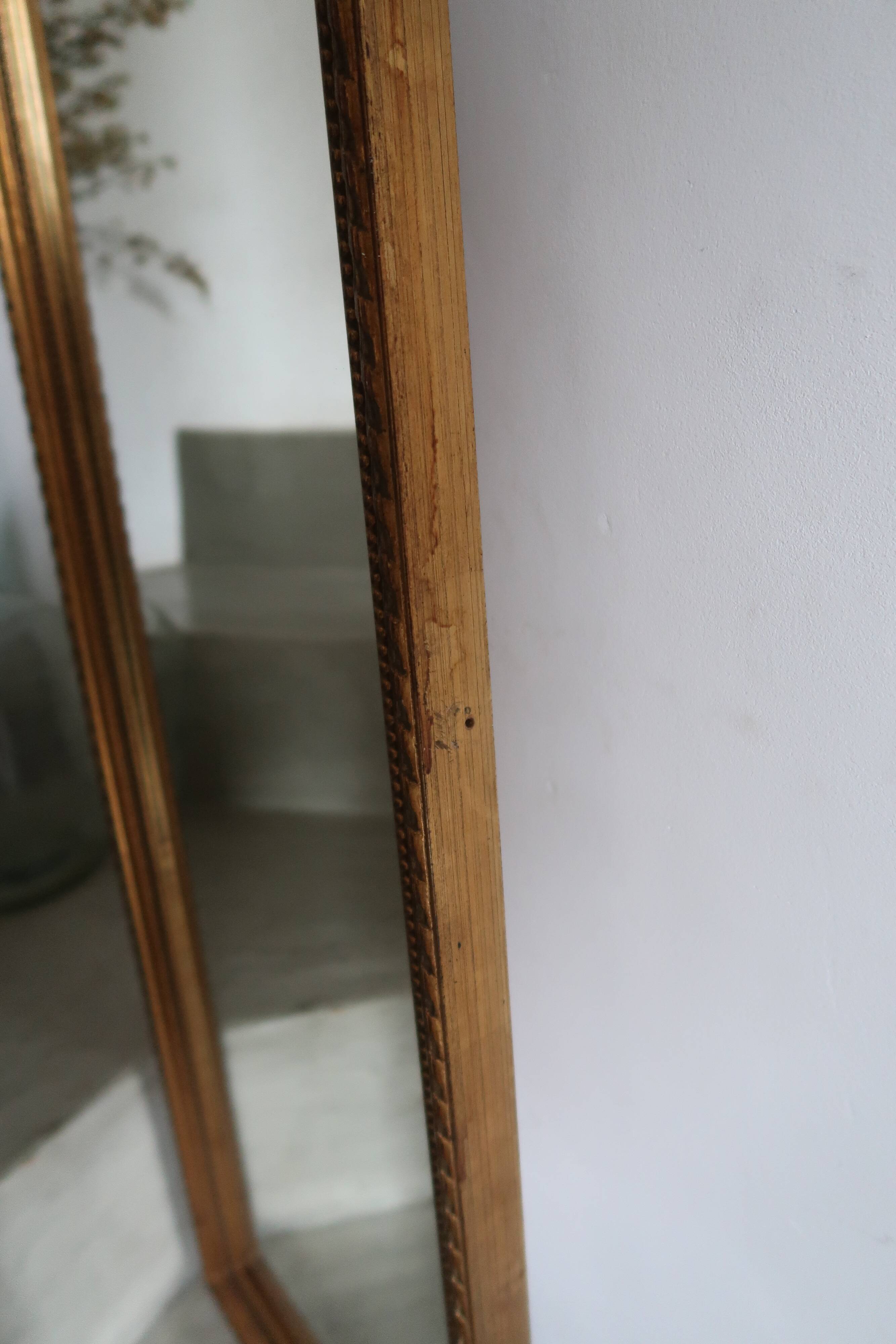 Very large golden mirror full foot 37x147cm