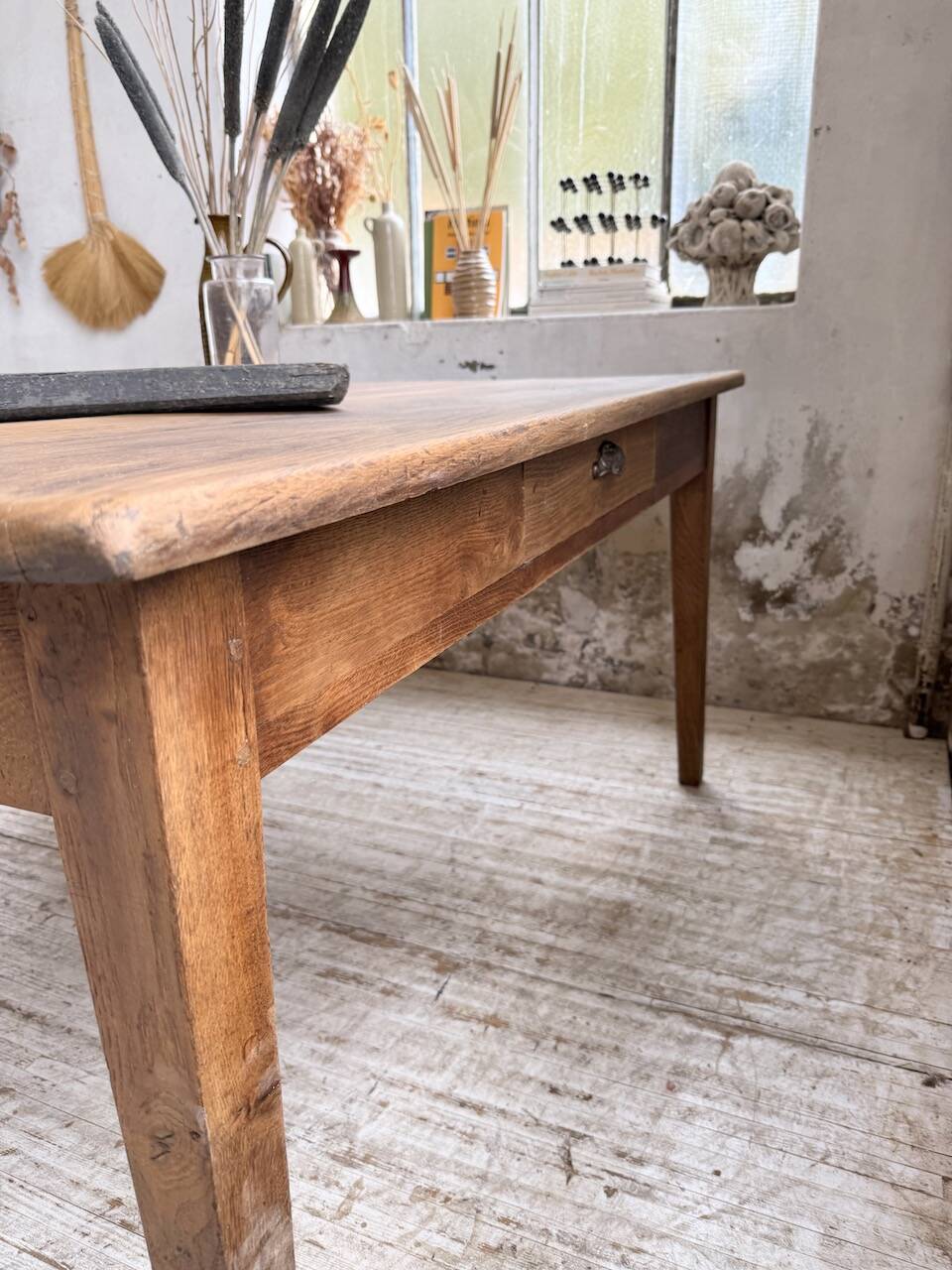 Large “square” oak farmhouse table 1950
