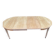 Table ronde extensible style Directoire rénovée en bois clair  avec 2 rallo