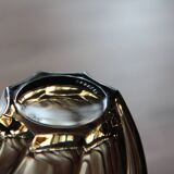 Petit vase en verre torsadé brun