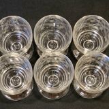 6 anciens verres à liqueur en cristal gravé ciselé art déco