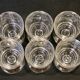6 old art deco engraved crystal liqueur glasses