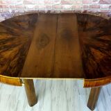 Round art deco table with extensions renovated fi 110, 160 cm unfolded. the 30s