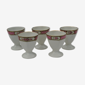 5 old limoges porcelain coquetiers