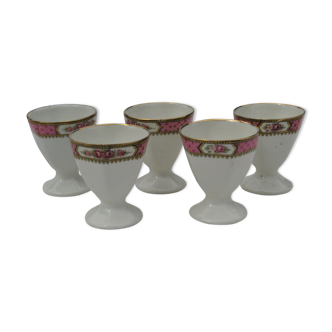 5 old limoges porcelain coquetiers