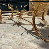 Coffee table ear of wheat in gilded metal