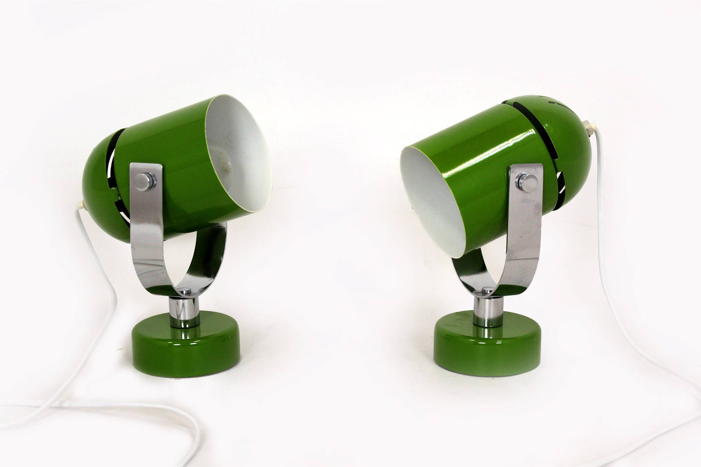 Mid-Century Green Lamps attributed to Stanislav Indra, 1970s, Set of 2