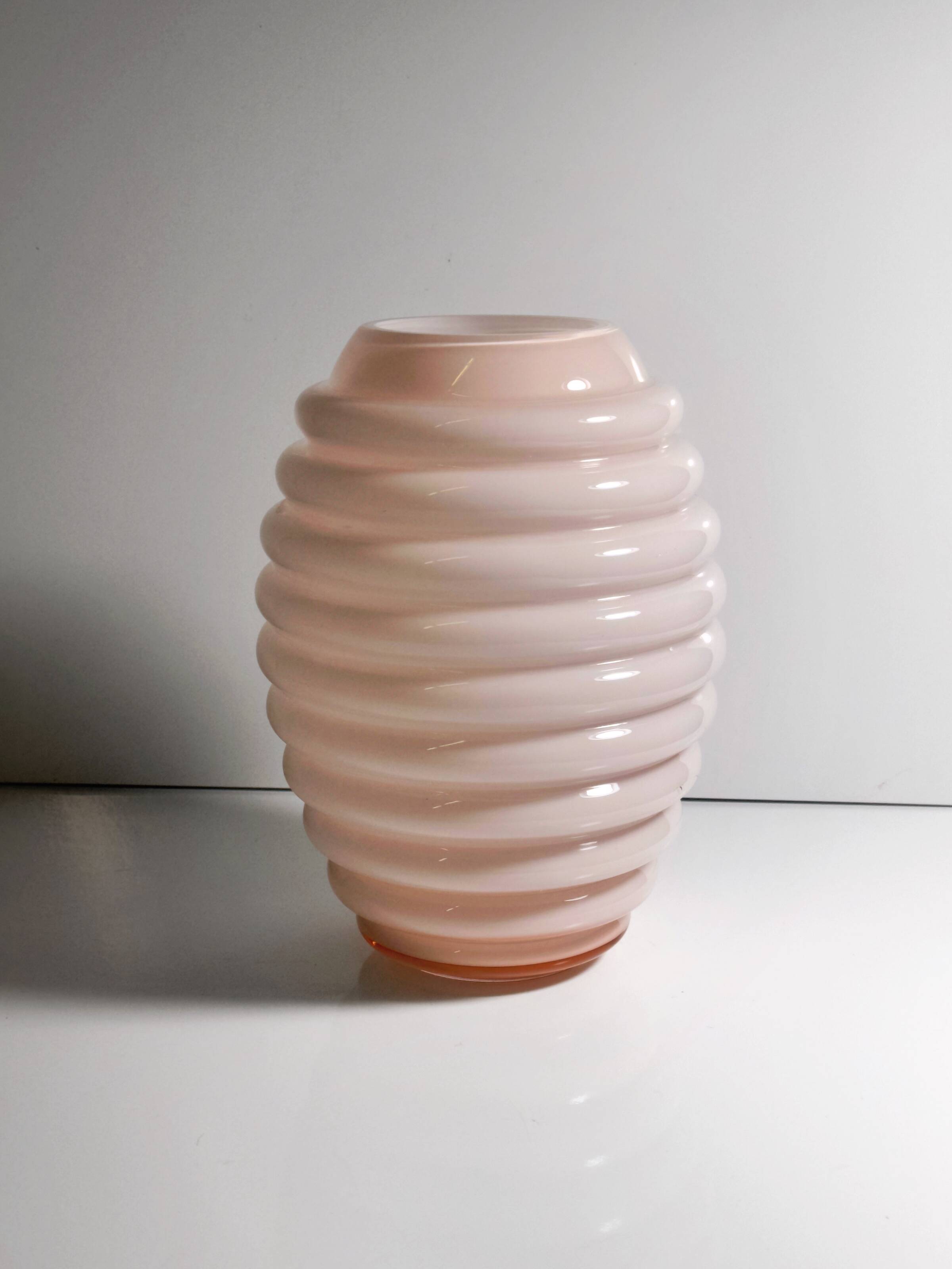 Vetrarti Pink Milk Glass Murano Vase -1970s
