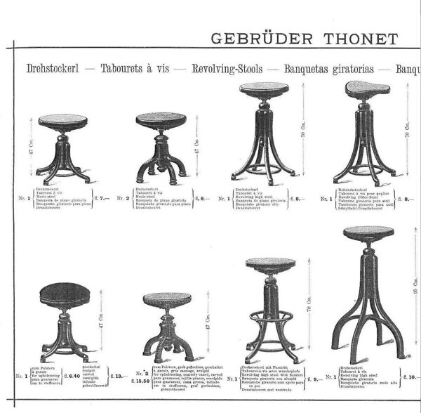 Tabouret de piano autrichien en hêtre et bois courbé par Michael Thonet pour Thonet, 18