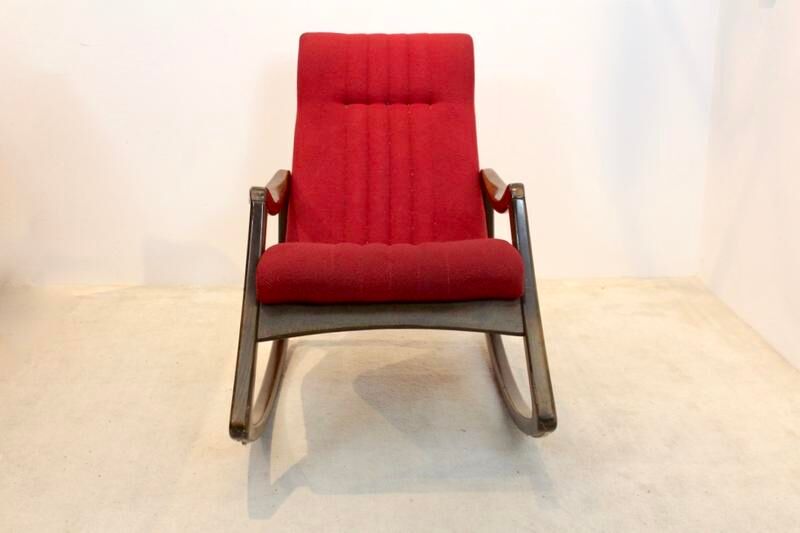 Rocking-chair in beech by Ton