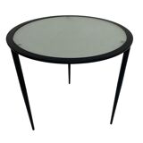 Table d’appoint vintage métal et verre des années 80