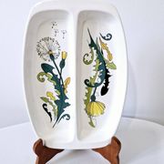 Partitioned plate in porcelain, dandelion model, Villeroy and Boch.