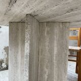 Octagonal travertine coffee table