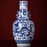 Ming Yongxuan – porcelaine bleue et blanche, motif Floral entrelacé, amphore, artisanat classique