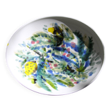 Decorated white earthenware fruit bowl
