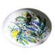 Decorated white earthenware fruit bowl