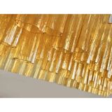 Contemporary Rectangular Luxury "Tronchi" Murano Glass Gold Chandelier