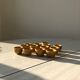 13 snail buckets or eggcups in fire porcelain glazed yellow-brown color