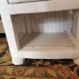 Paire tables de chevet rotin