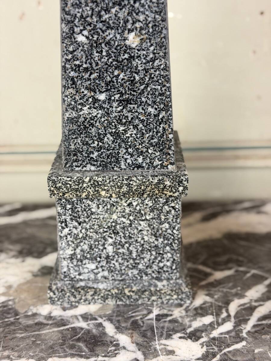Pair of grey granite obelisks, circa 1980