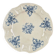 Old Gien plate with carved edges featuring doves and blue flowers, circa 1920-1930.