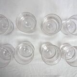 Lot de 8 verres à eau en cristal taillé vintage.