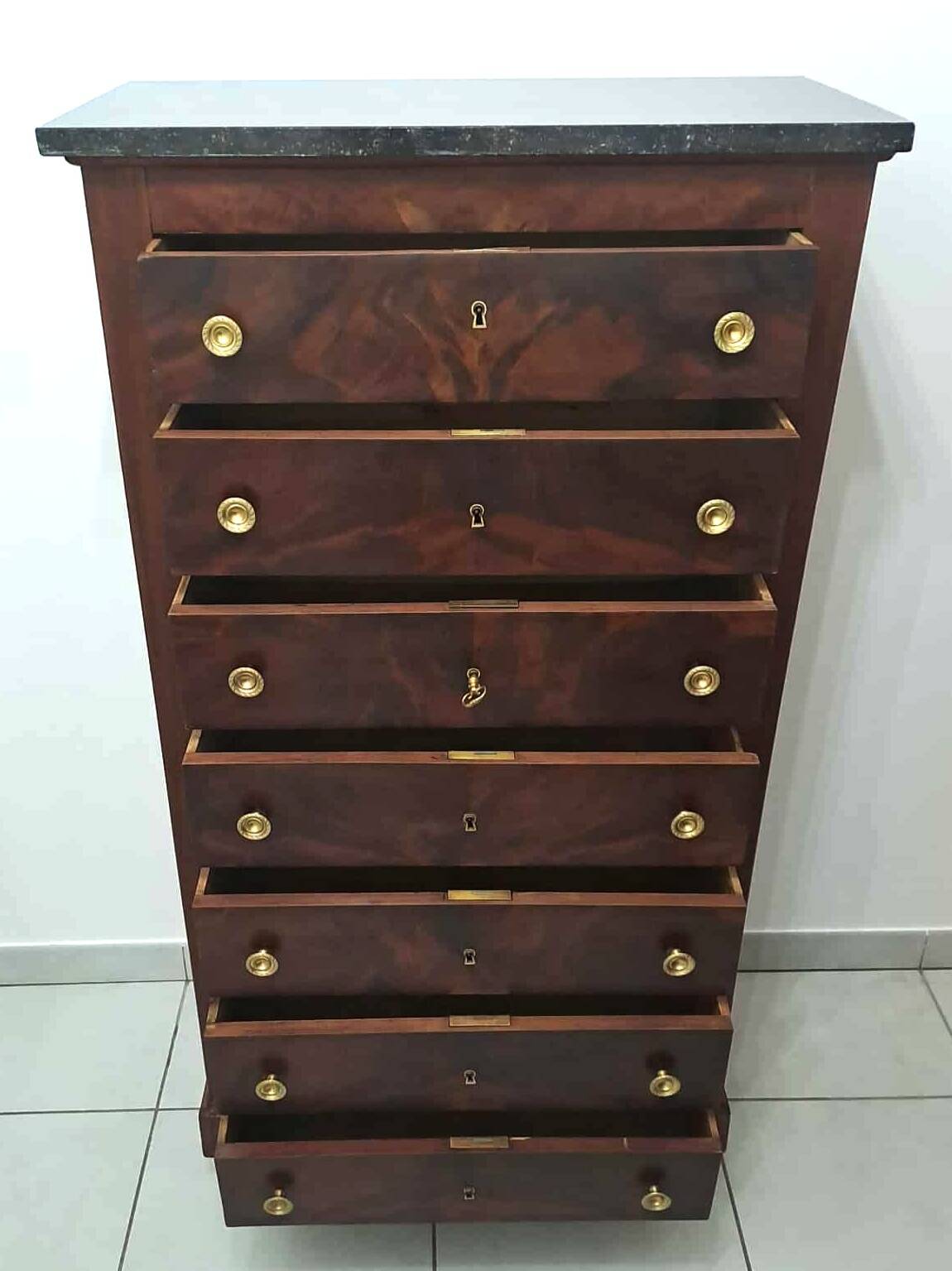 Semainier acajou Empire Restauration