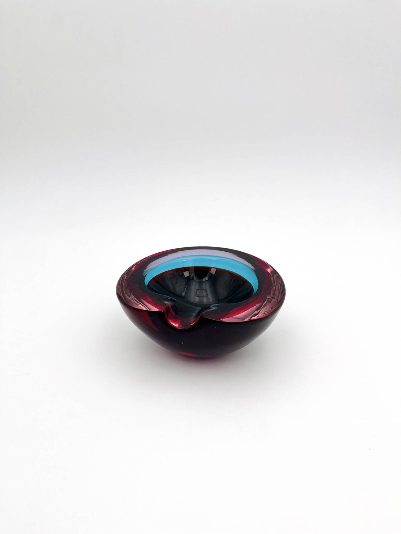 Sommerso Flavio Poli Murano 1960 Ashtray Bowl