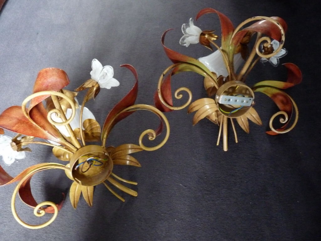set Wall lamps Decor floral italy 36cm Paterno Franco