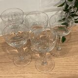 Set of 5 engraved glasses