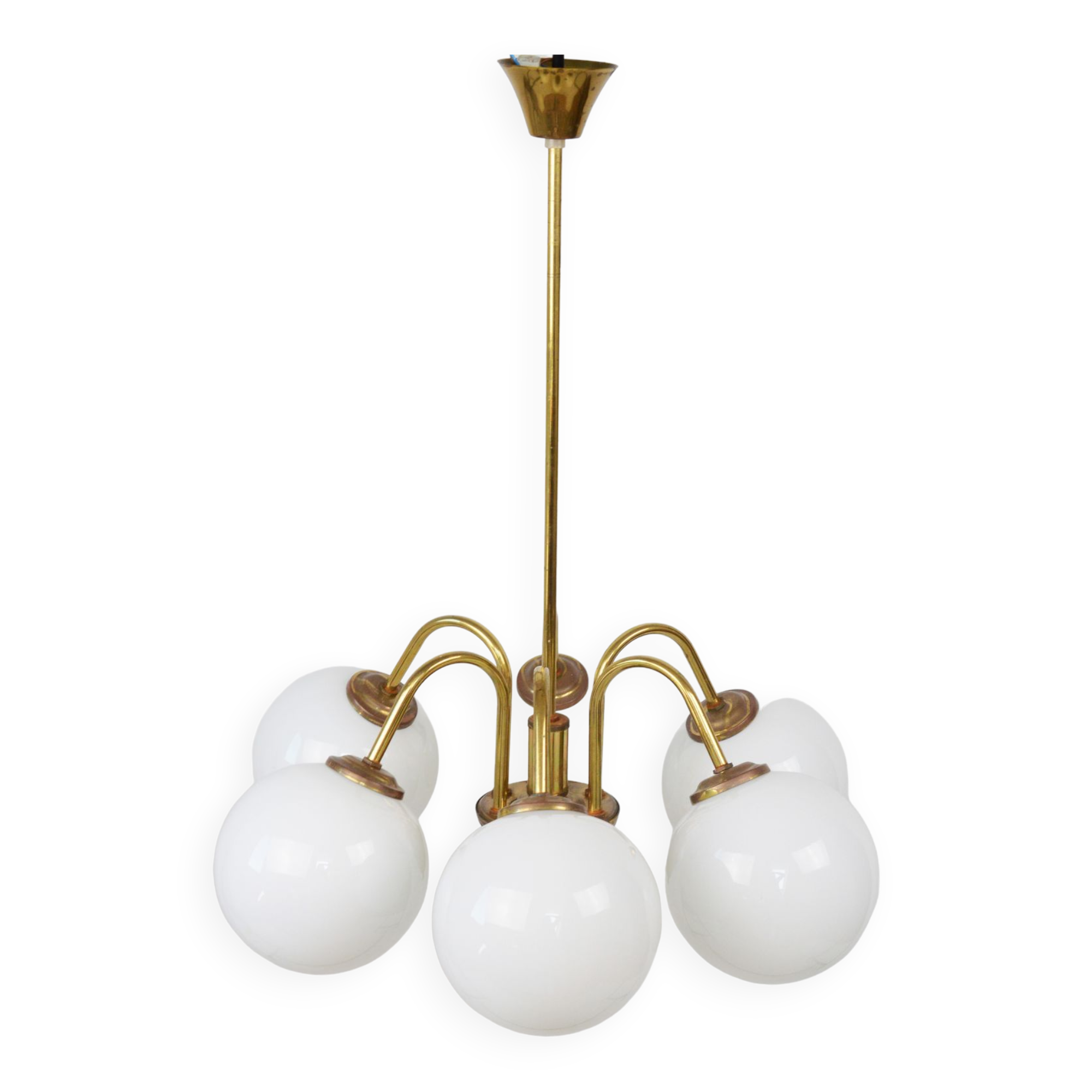Six-arm chandelier, Poland, 1980s