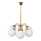 Six-arm chandelier, Poland, 1980s