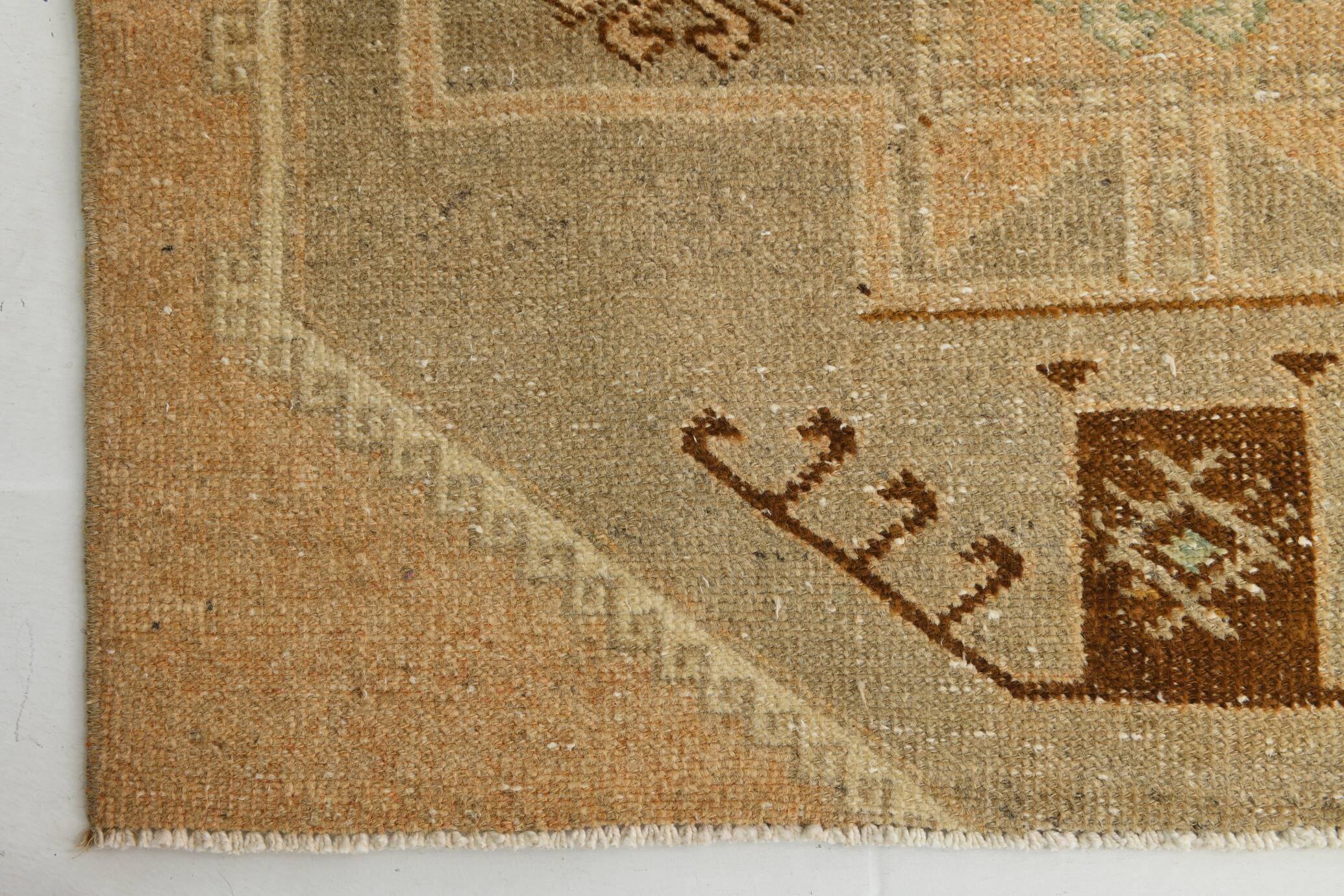 3x11 Cinnamon Color Turkish Runner Rug, Anatolian Vintage Rug, 92x321Cm