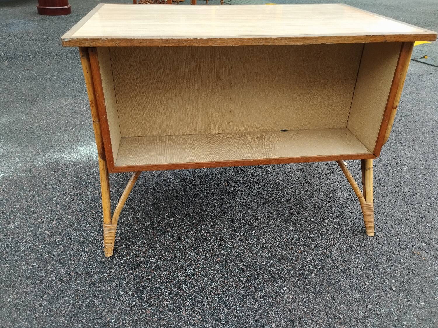 Old rattan desk