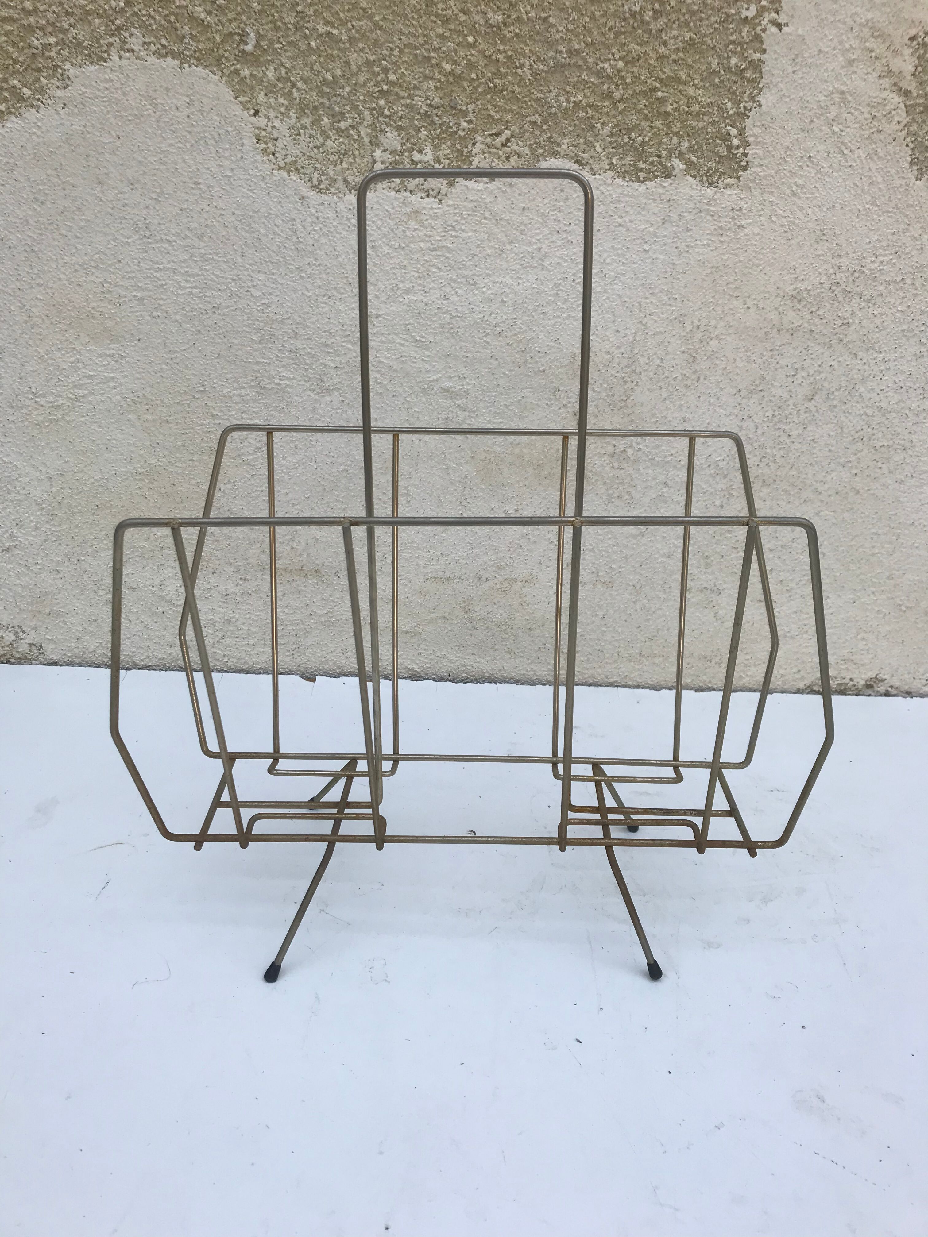 End table is journals former 60s Metal Gold Vintage