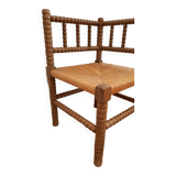 Turned wooden corner chair