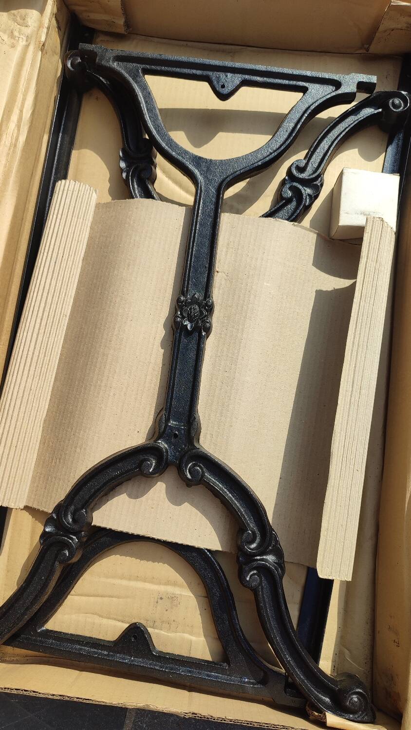 Cast iron and marble bistro table