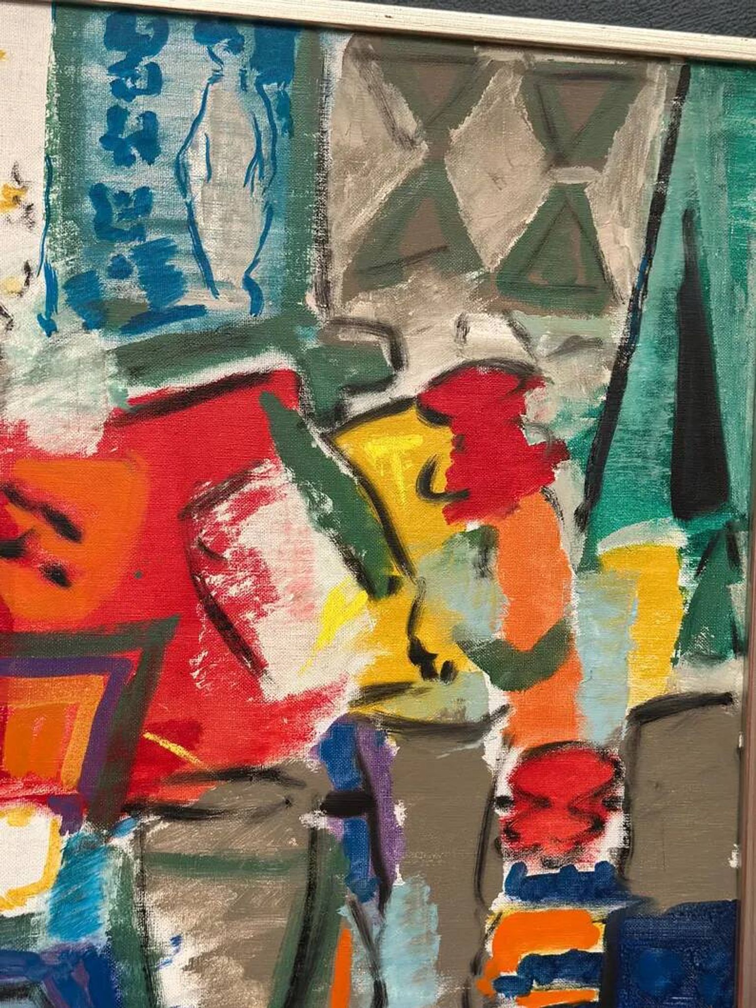Large Original Swedish Oil on Canvas – “Still Life with Flowers” by Eric With (1916–2000) – Signed – Vintage & Framed – 89×70.5cm