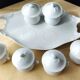 Antique white porcelain cream service