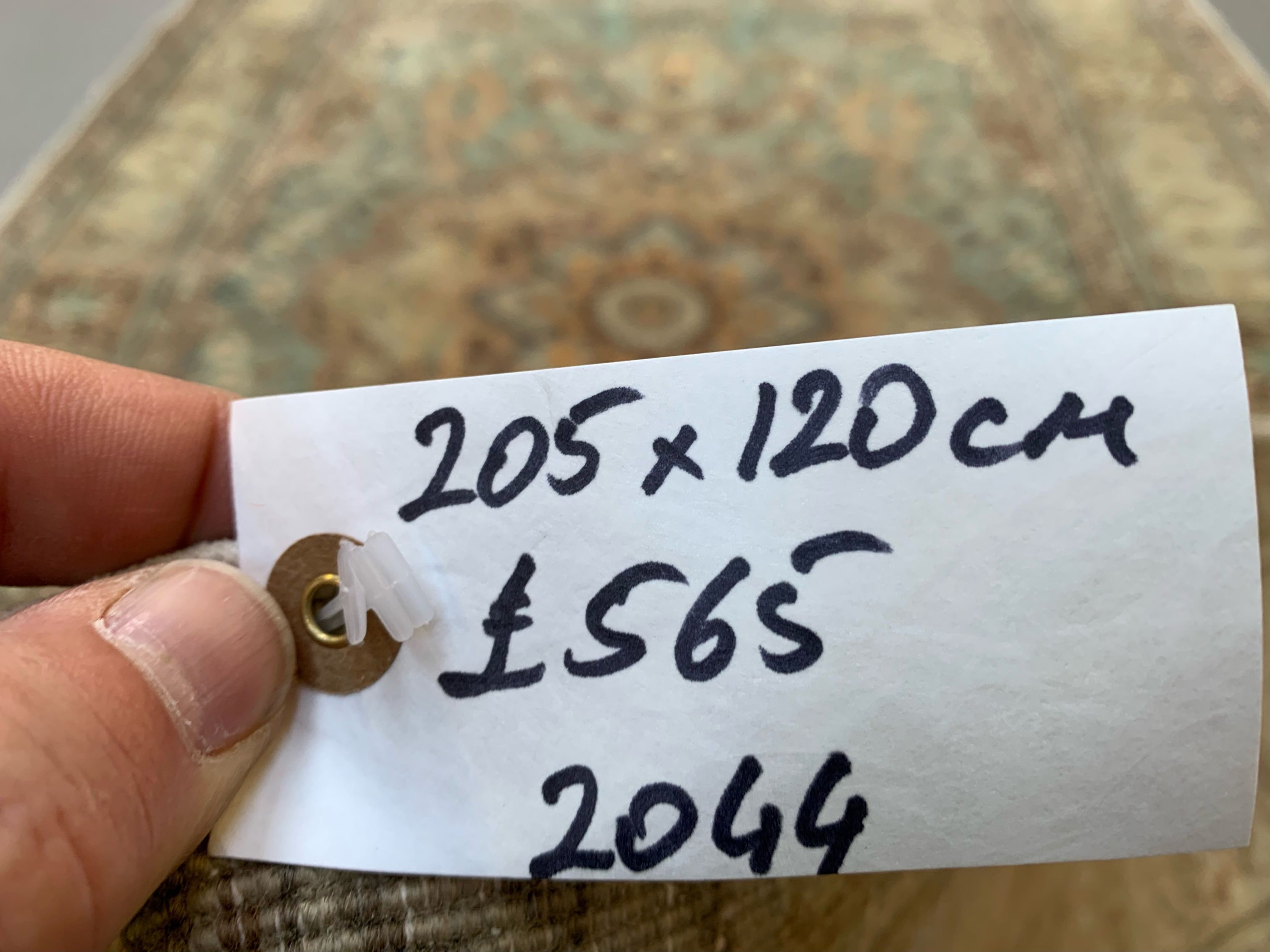 Vintage turkish rug 205x120 cm shabby carpet central anatolian medium